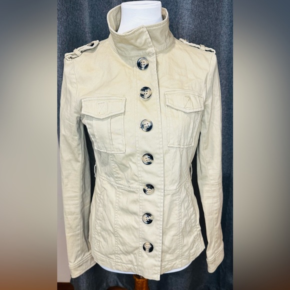 Divided Jackets & Blazers - Divided Cream Button-Up Military Style Jacket Size 8
